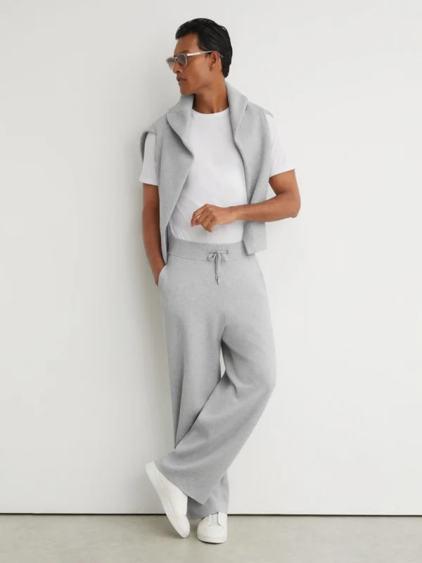 Reiss Soft Grey R-flex Knitted Relaxed-fit Joggers