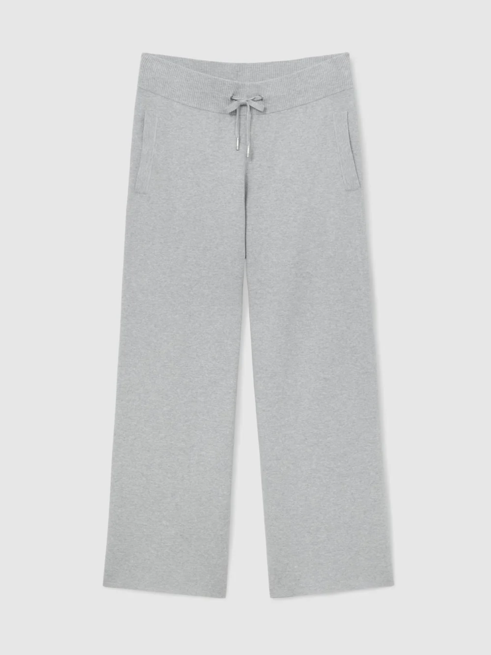 Reiss Soft Grey R-flex Knitted Relaxed-fit Joggers, view 2