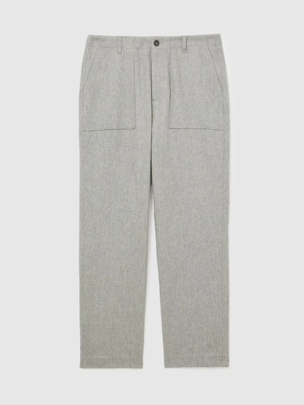 Reiss Soft Grey Wool-blend Relaxed-fit Trousers, view 2