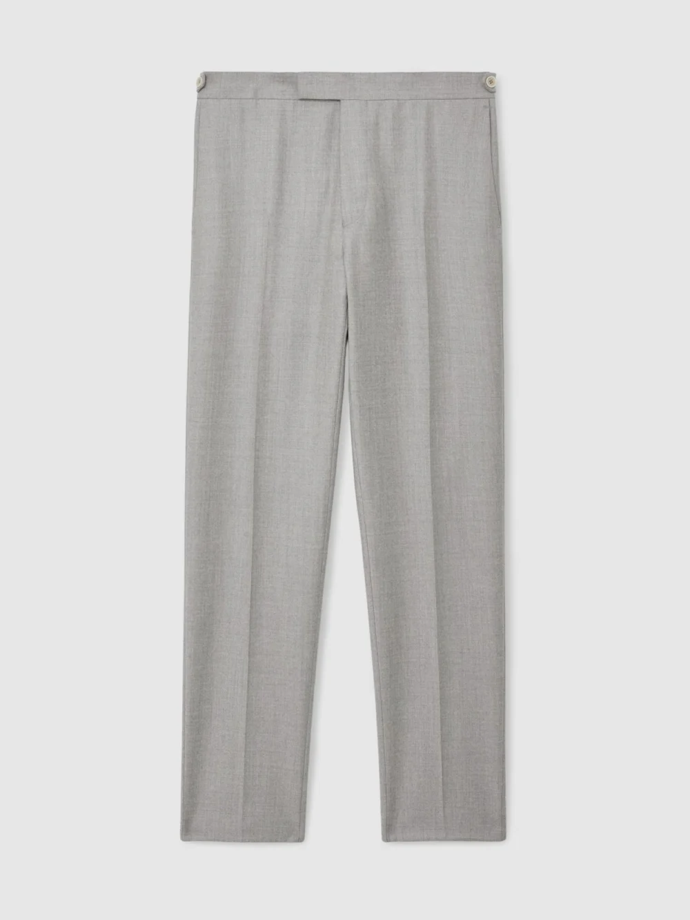 Reiss Soft Grey Wool-flannel Tailored-fit Suit Trousers, view 2
