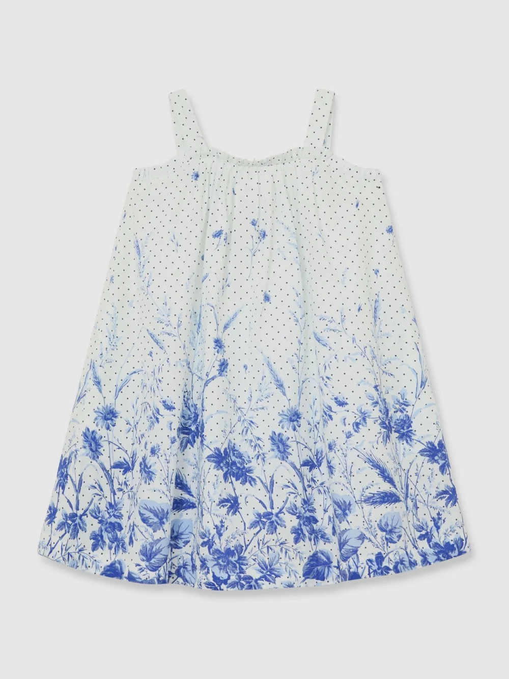 Reiss Solar Blue Print 9-13 yrs Cotton Floral-print Swing Dress, view 6