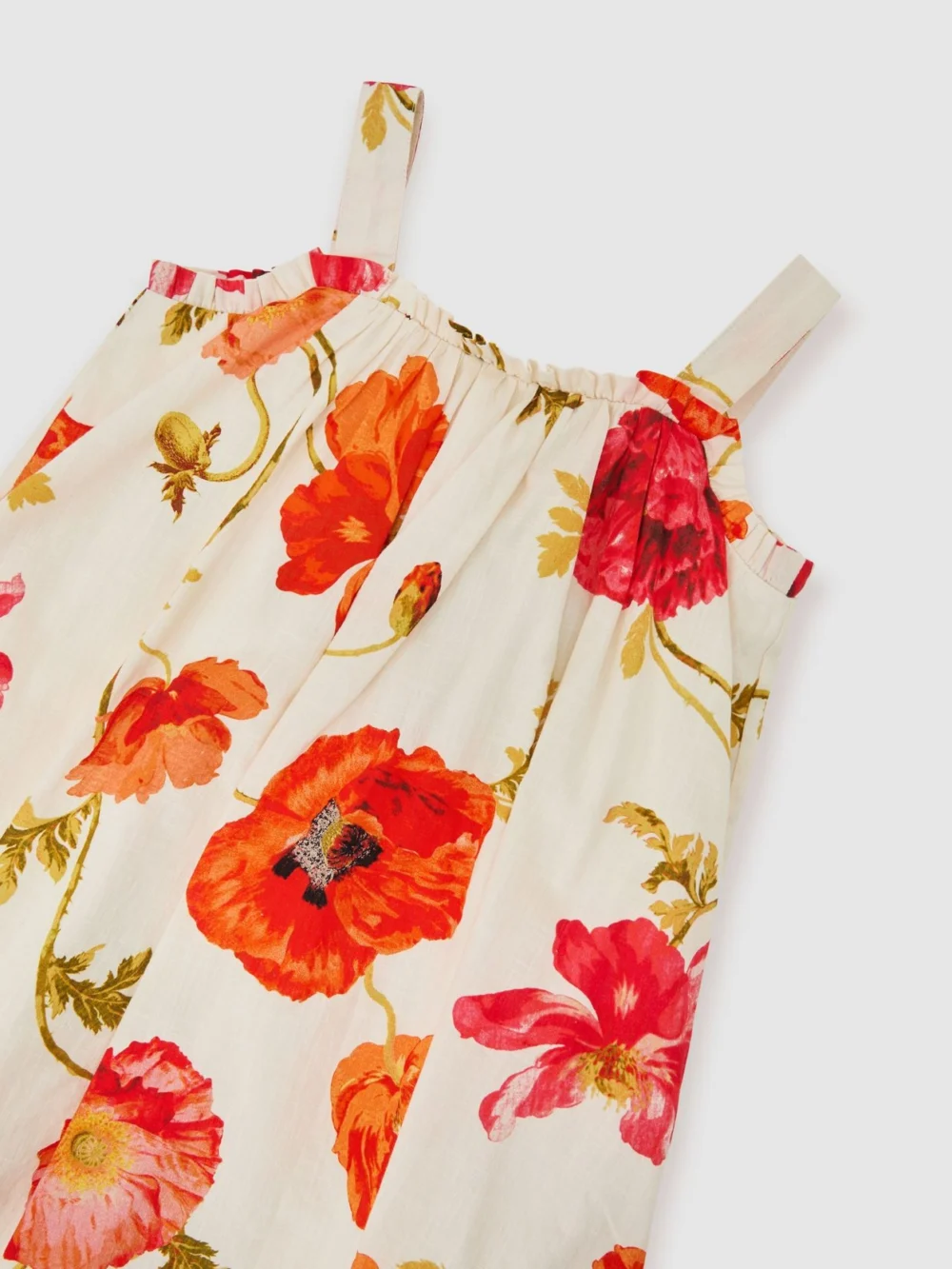 Reiss Solar White Print 13-14 yrs Cotton Floral-print Swing Dress, Years, White & Pink,, view 2