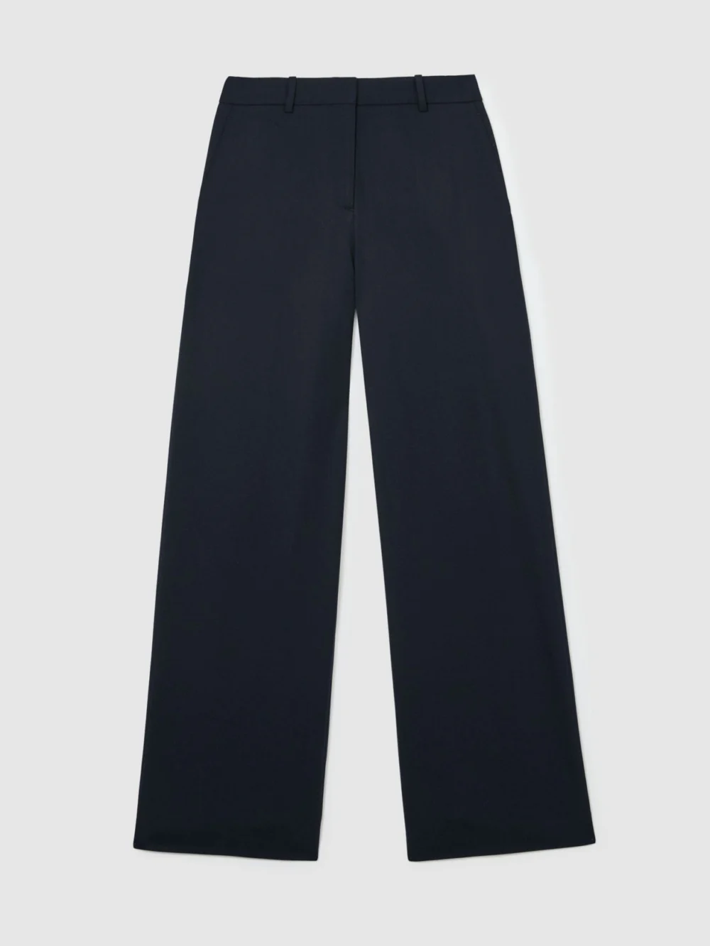 Reiss Solene Women's Navy Wool-blend Wide-leg Suit Trousers, view 6
