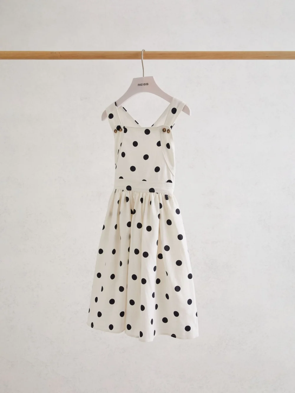 Reiss Spot 9-13 yrs Linen-blend Polka-dot Midi Dress in ivory spot