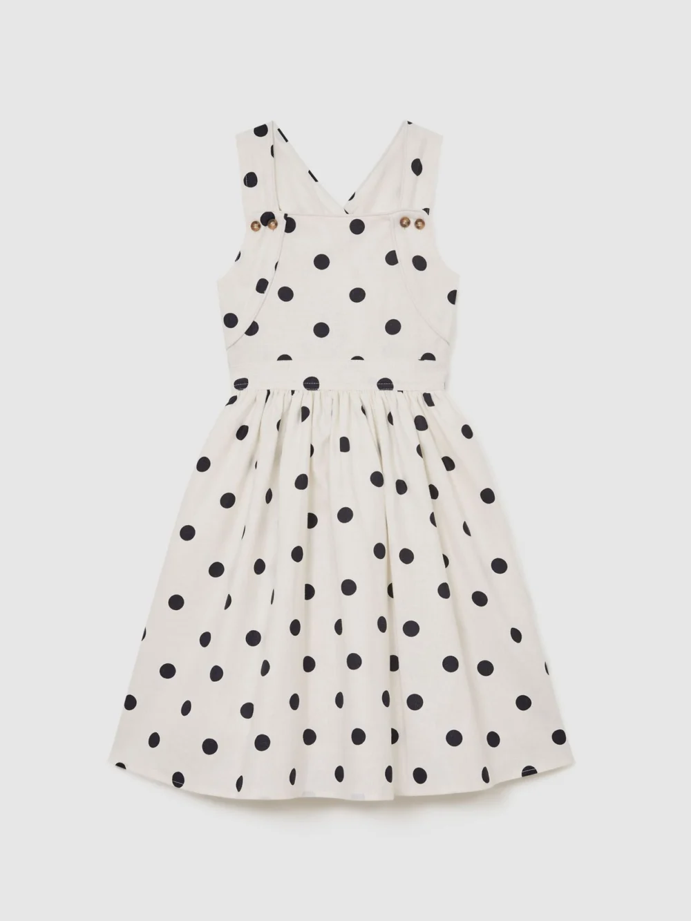 Reiss Spot 9-13 yrs Linen-blend Polka-dot Midi Dress, view 2