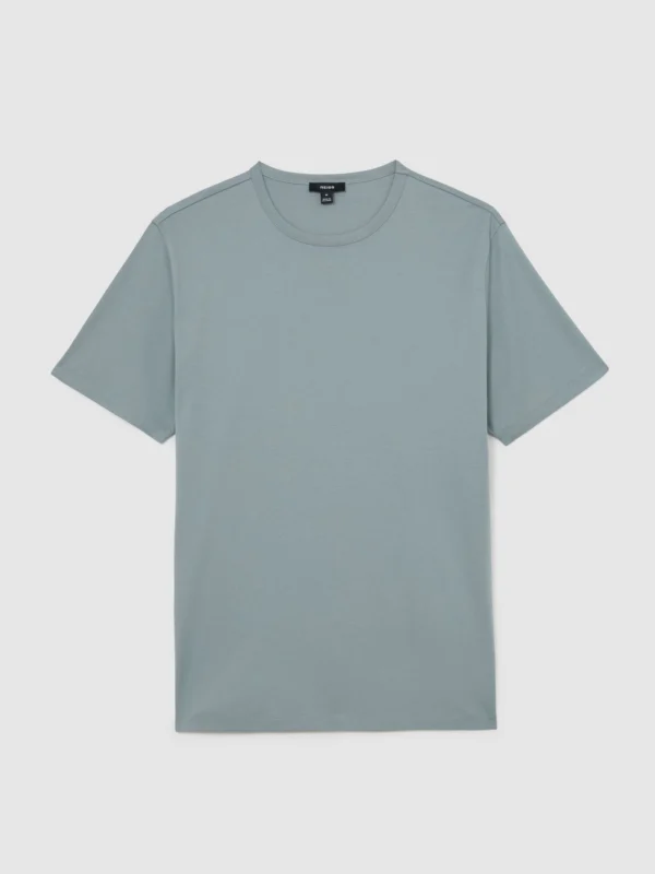 Reiss Steel Blue Air-water Cotton Tailored-fit T-shirt