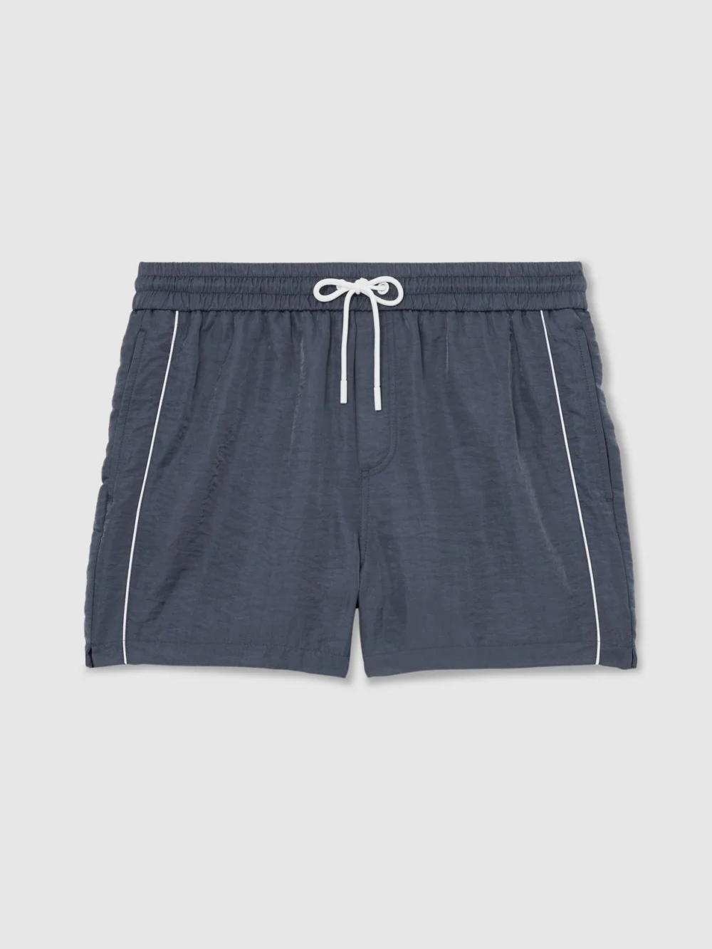Reiss Steel Blue Piped Drawstring Swim Shorts, view 2