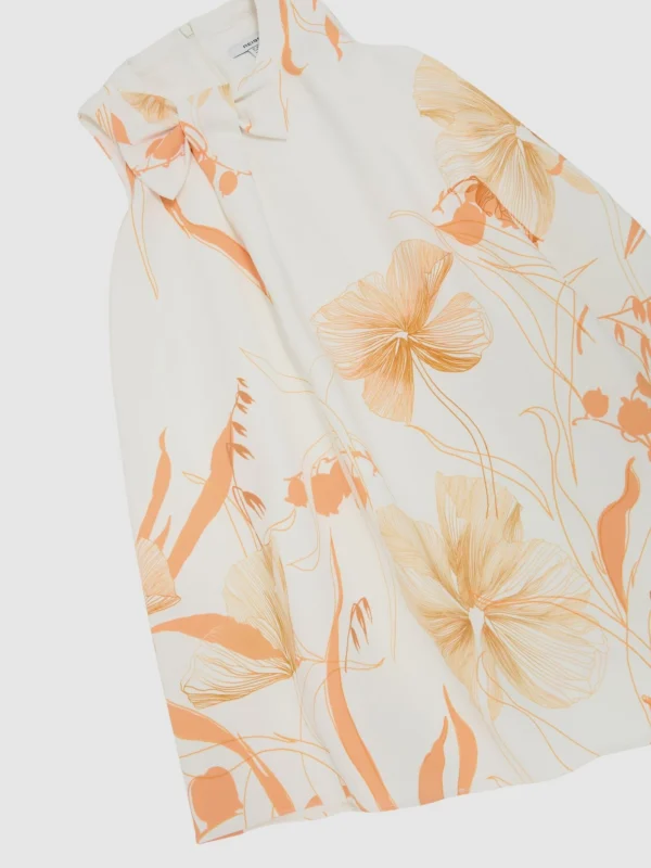 Reiss Stella Multi 9-13 yrs Floral-print Drape Shift Dress, 11-12 Years