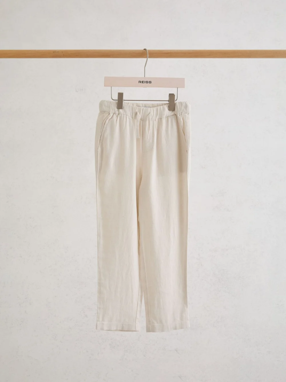 Reiss Stone 3-9 yrs Linen-blend Drawstring Trousers, view 2