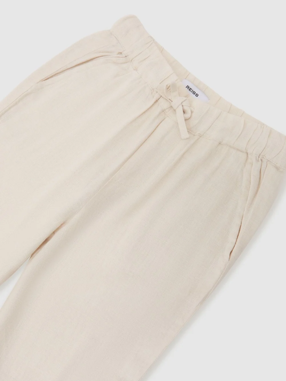 Reiss Stone 3-9 yrs Linen-blend Drawstring Trousers, view 3