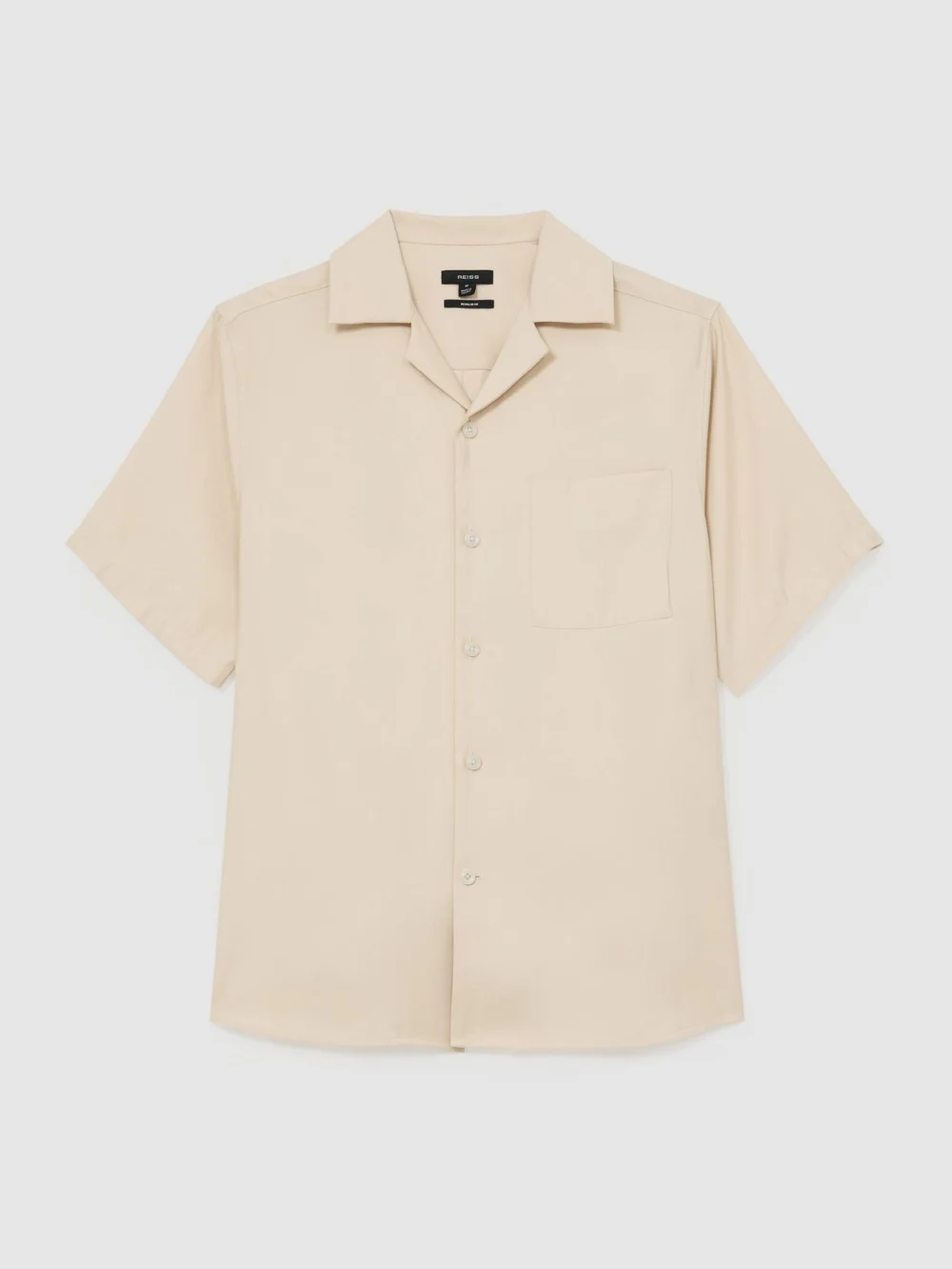 Reiss Stone -blend Relaxed Cuban-collar Shirt, view 2