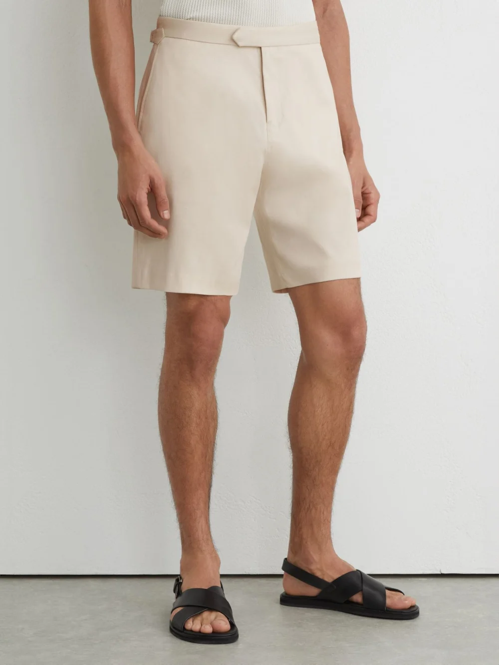 Reiss Stone Cantwell Cotton-blend Side-adjusters, view 3