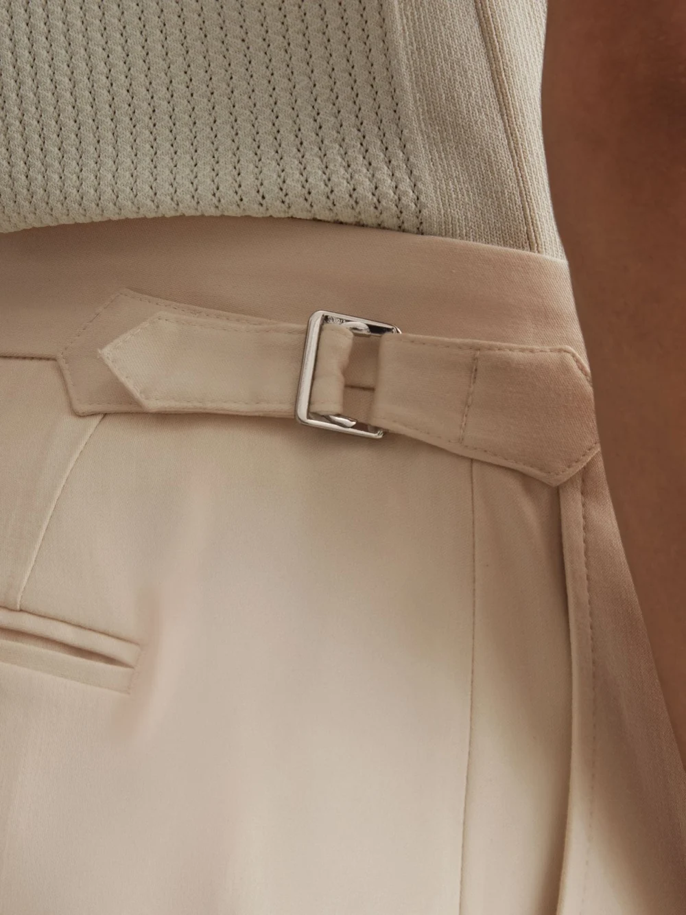 Reiss Stone Cantwell Cotton-blend Side-adjusters, view 4