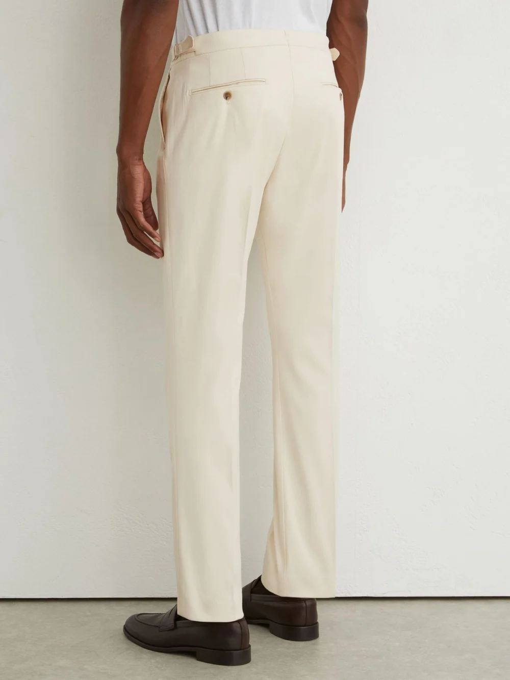Reiss Stone Cotton-blend Side-adjuster Trousers Tailored-fit, view 4