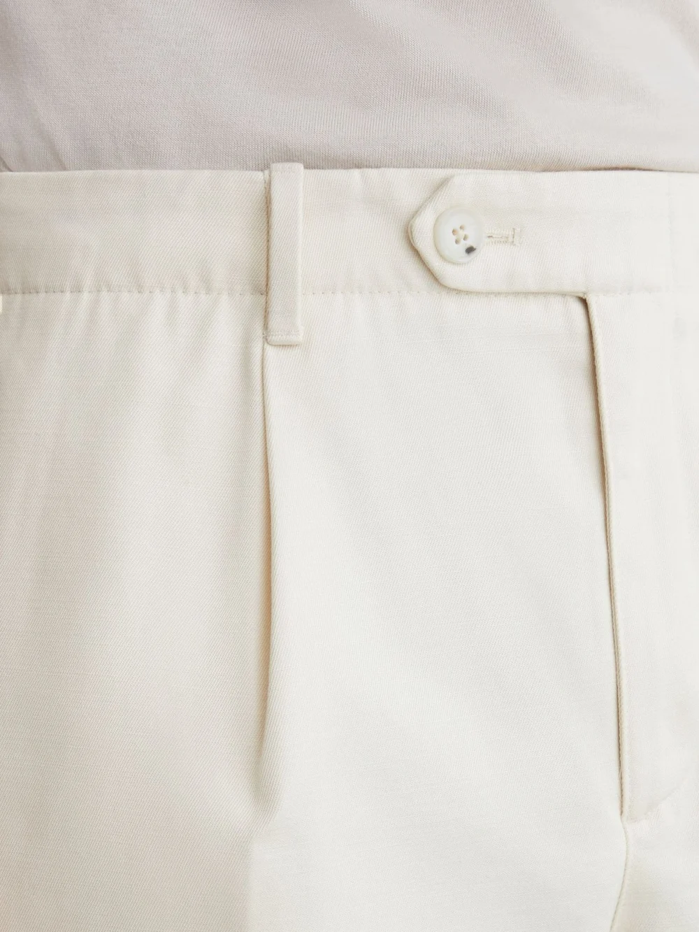 Reiss Stone Cotton Slub Pleated Relaxed-fit Trousers, view 4