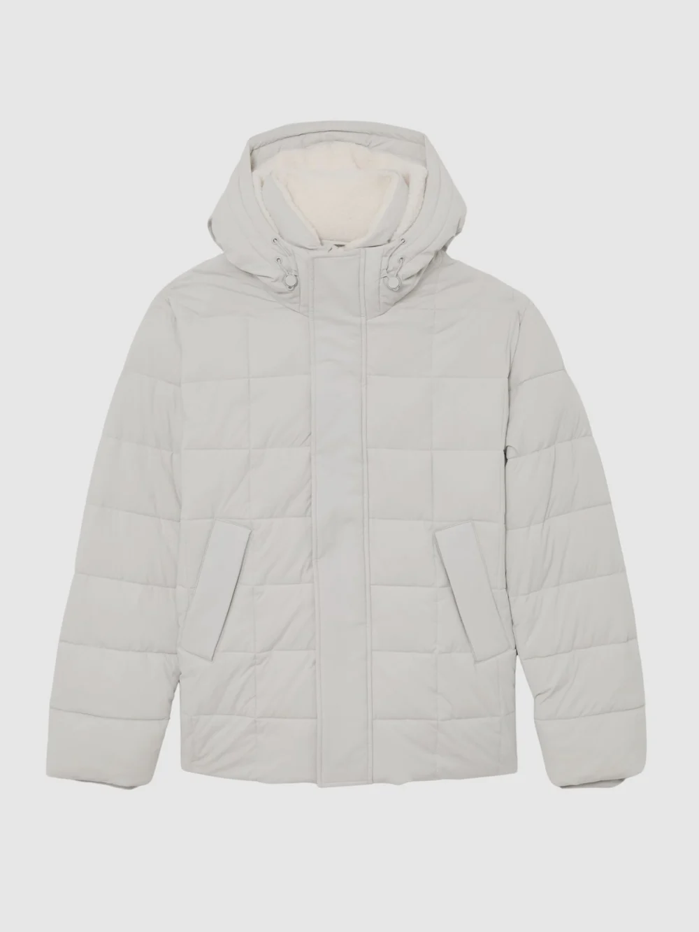 Reiss Stone Fleece-lined Hooded Puffer Jacket, view 2