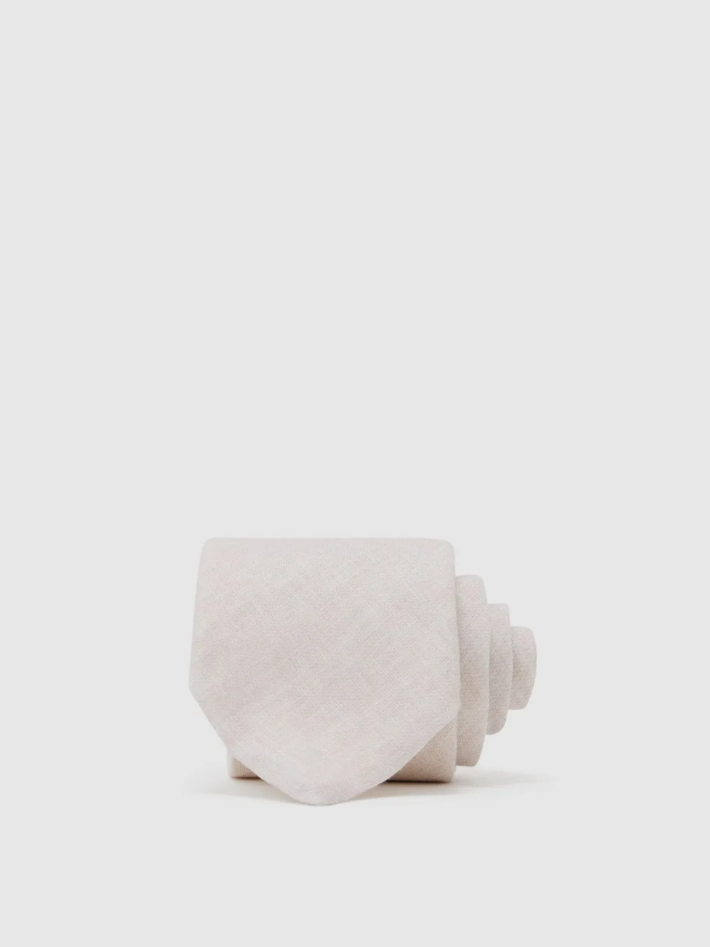 Reiss Stone Linen Woven Tie,