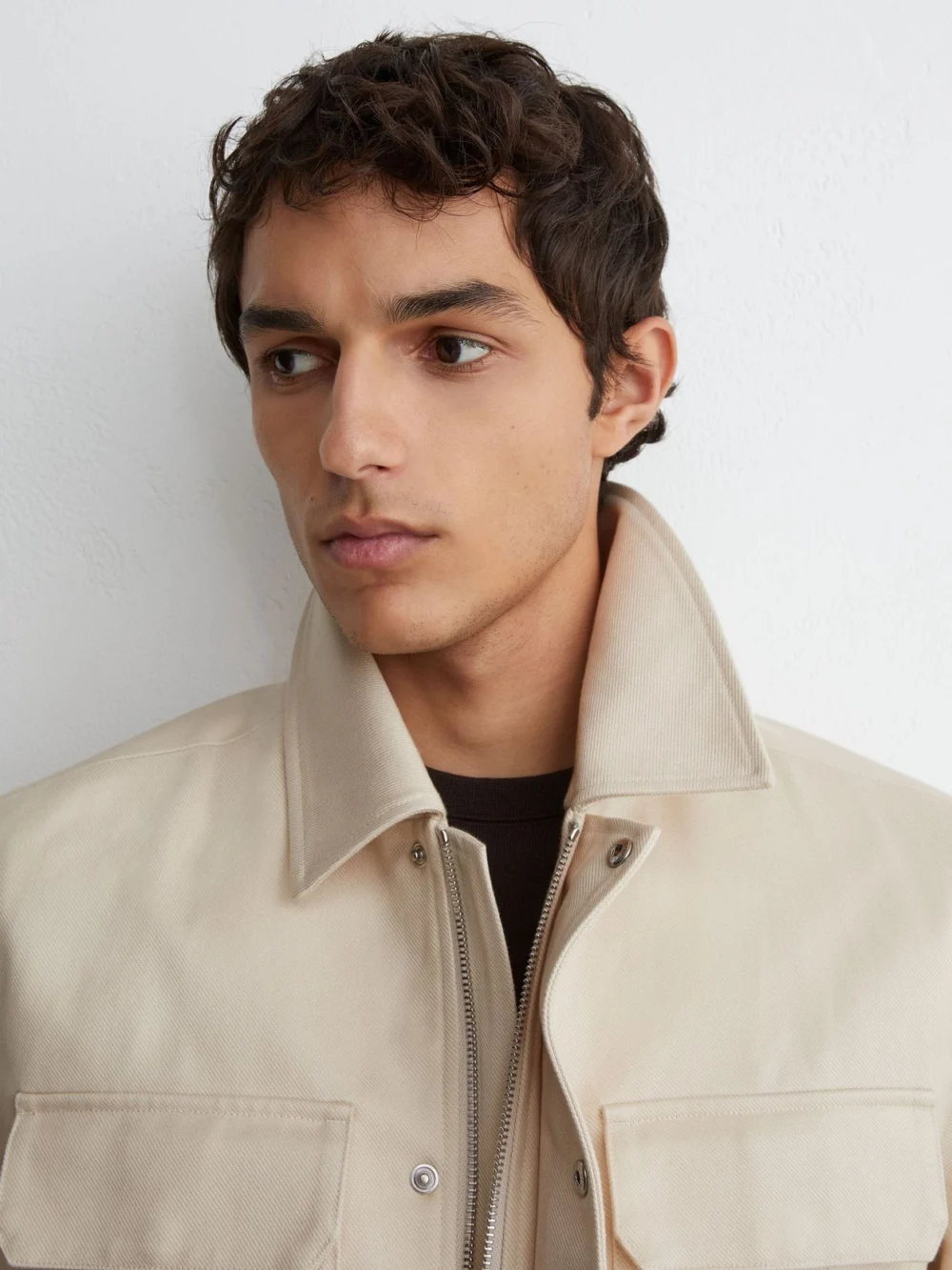 Reiss Stone Lyocell-cotton Twill Bomber Jacket, view 4