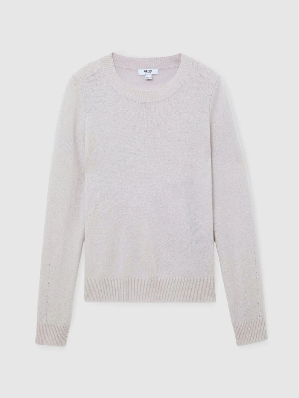 Reiss Stone Neutral Cashmere Crew-neck Jumper, view 2