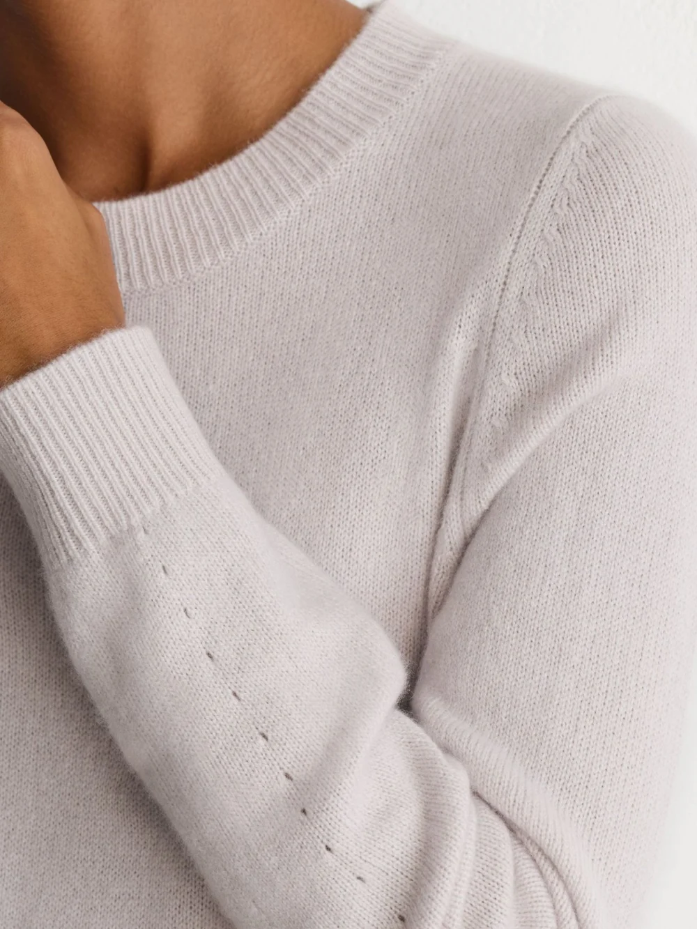 Reiss Stone Neutral Cashmere Crew-neck Jumper, view 3