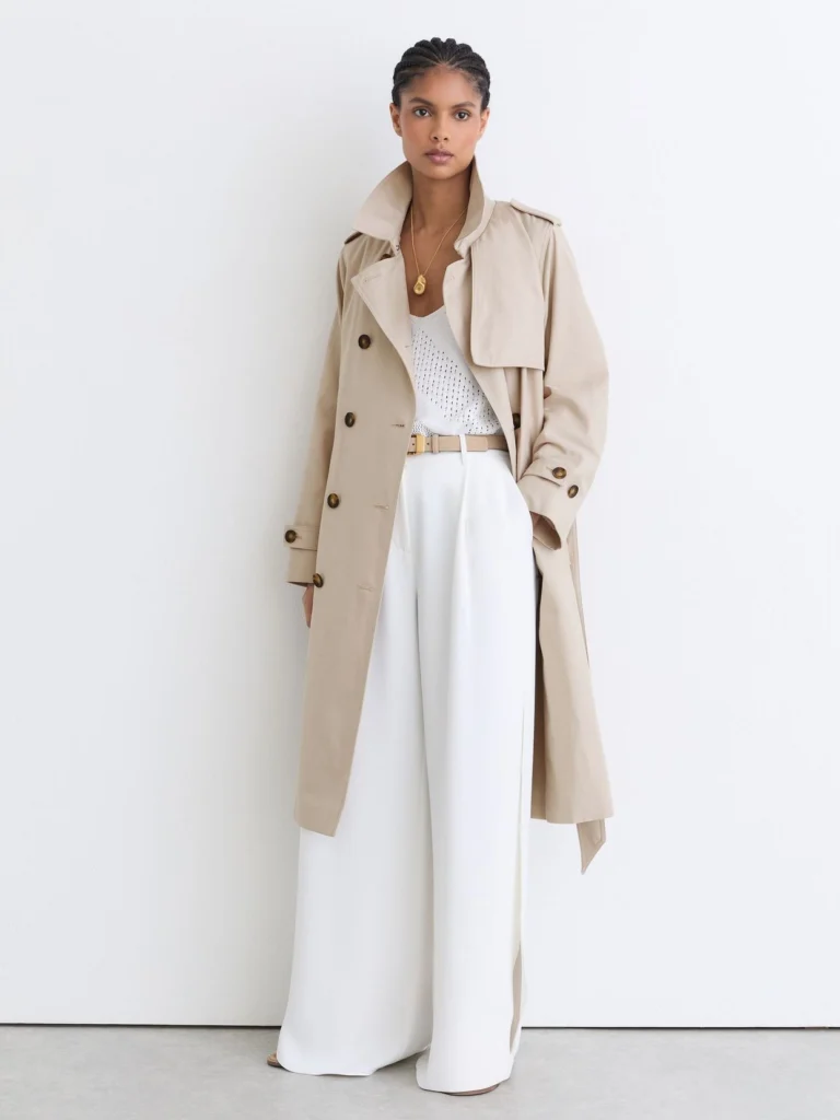 Reiss Stone Petite Hooded Insert Trench Coat