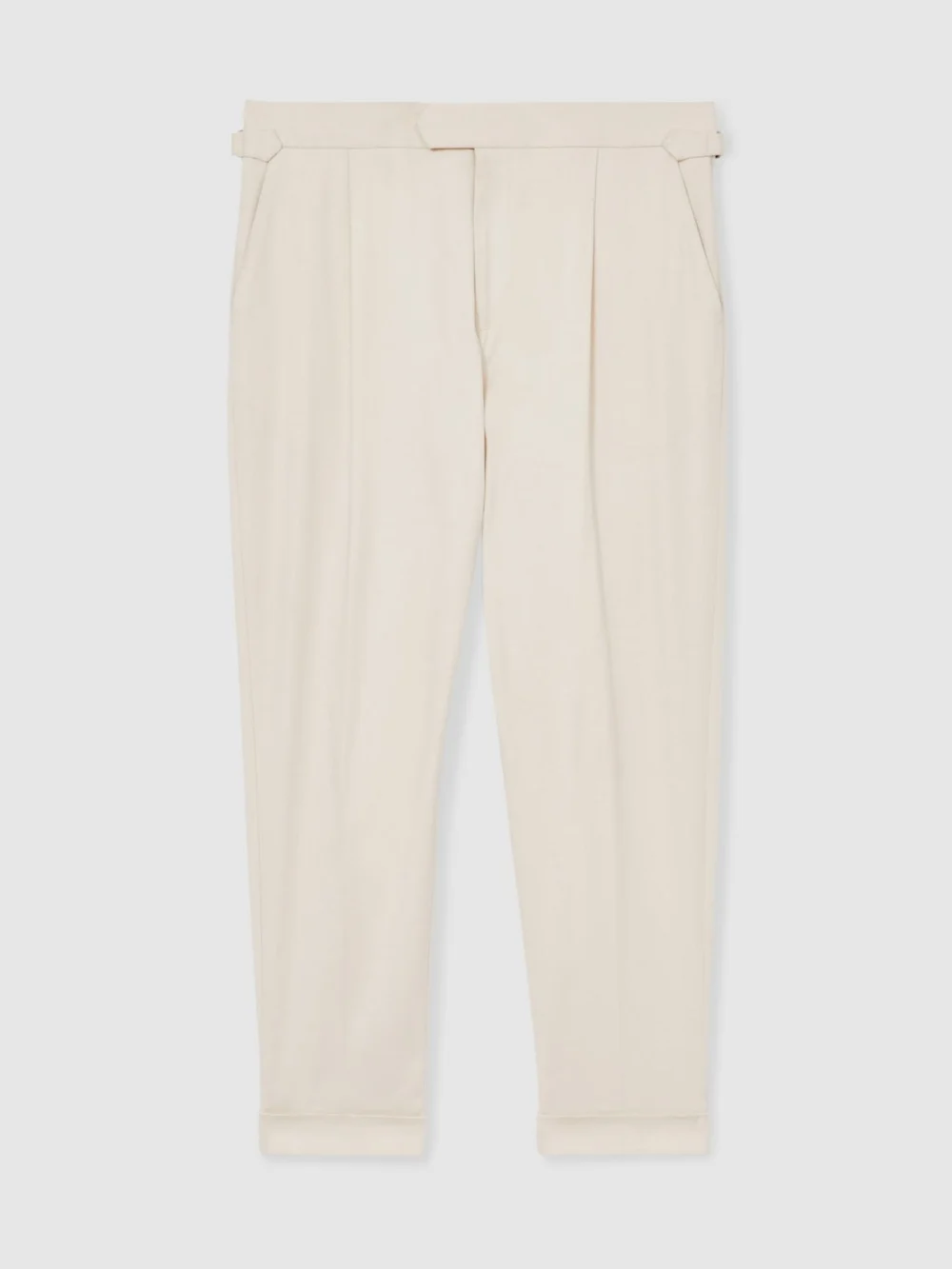 Reiss Stone Stretch-cotton Tapered Trousers, view 2