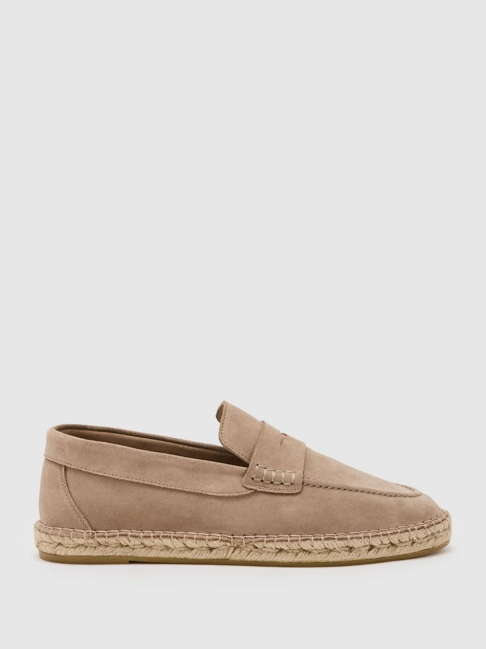 Reiss Stone Suede Penny Loafer Espadrilles, view 2