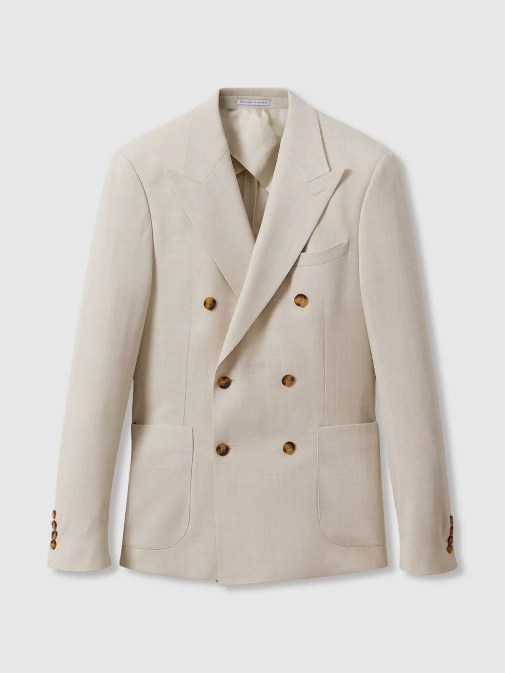 Reiss Stone Tailored Fit Double Breasted Suit Blazer, view 2