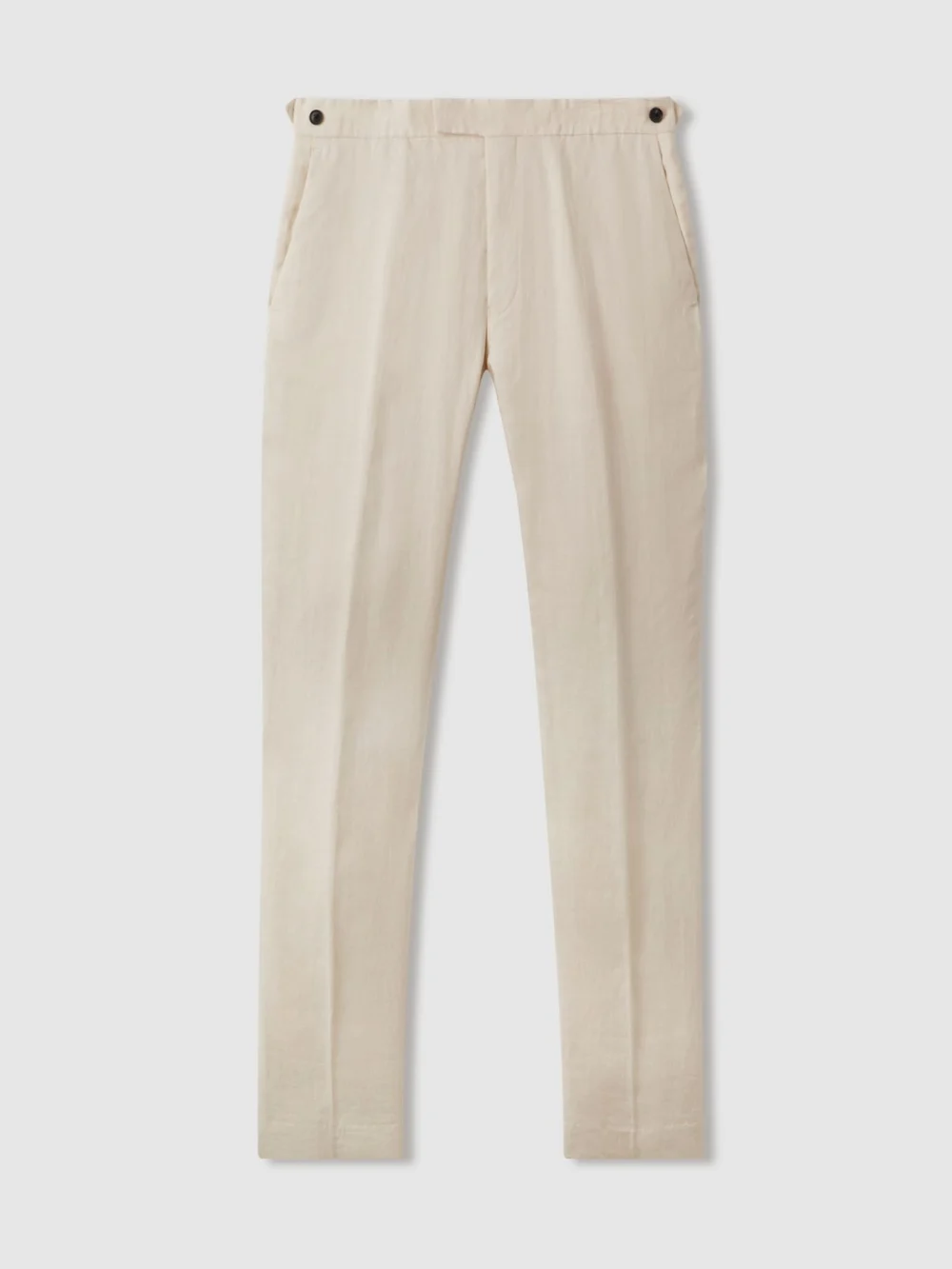 Reiss Stone Tailored Fit Linen Trousers, view 2
