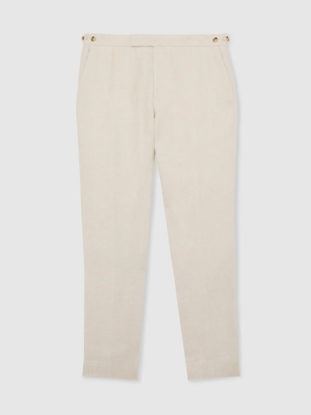 Reiss Stone Tailored Fit Linen-twill Tailored-fit Suit Trousers, view 2