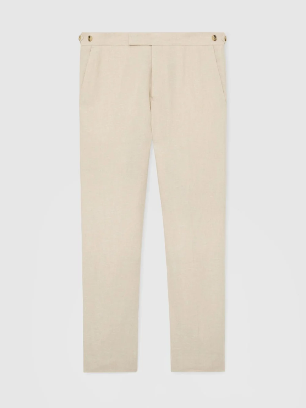 Reiss Stone Tailored Fit Linen-twill Tailored-fit Suit Trousers, view 6