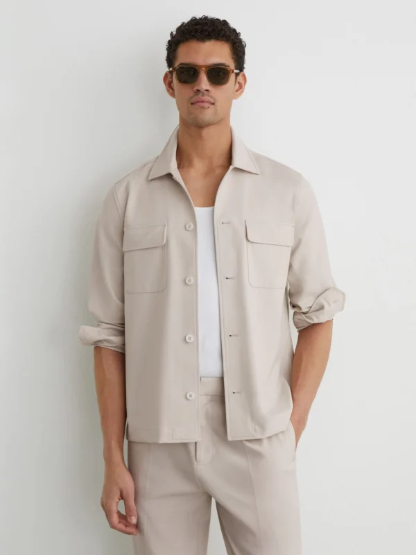 Reiss Stone Technical Regular-fit Overshirt