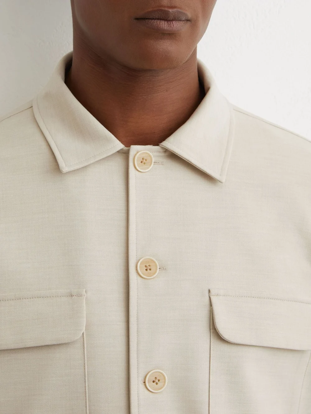 Reiss Stone Twin-pocket Button-through Overshirt, view 3