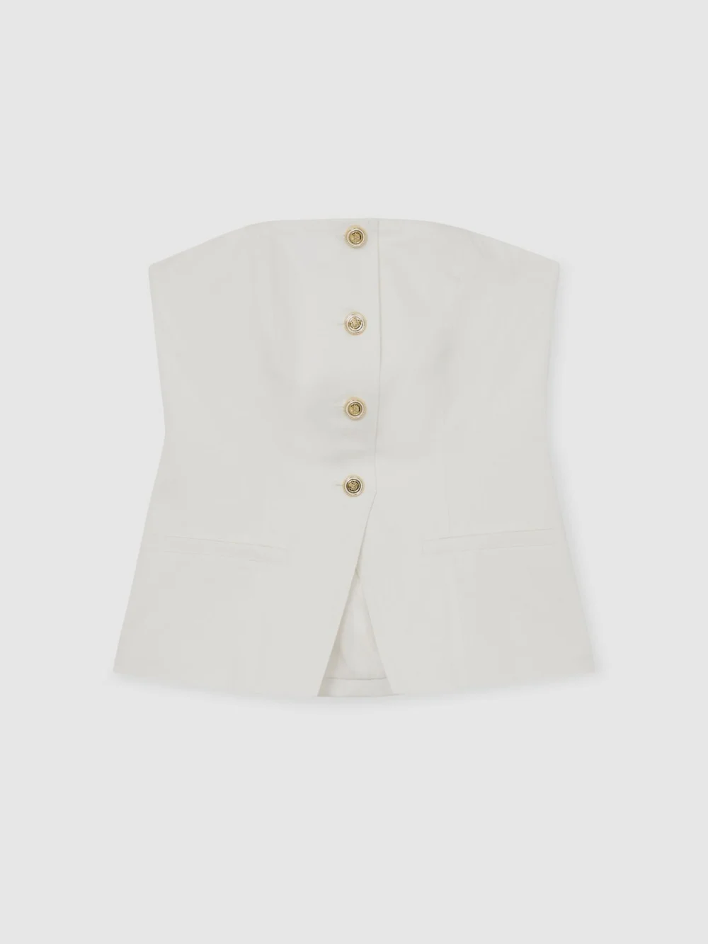 Reiss Strapless Button Waistcoat, view 2