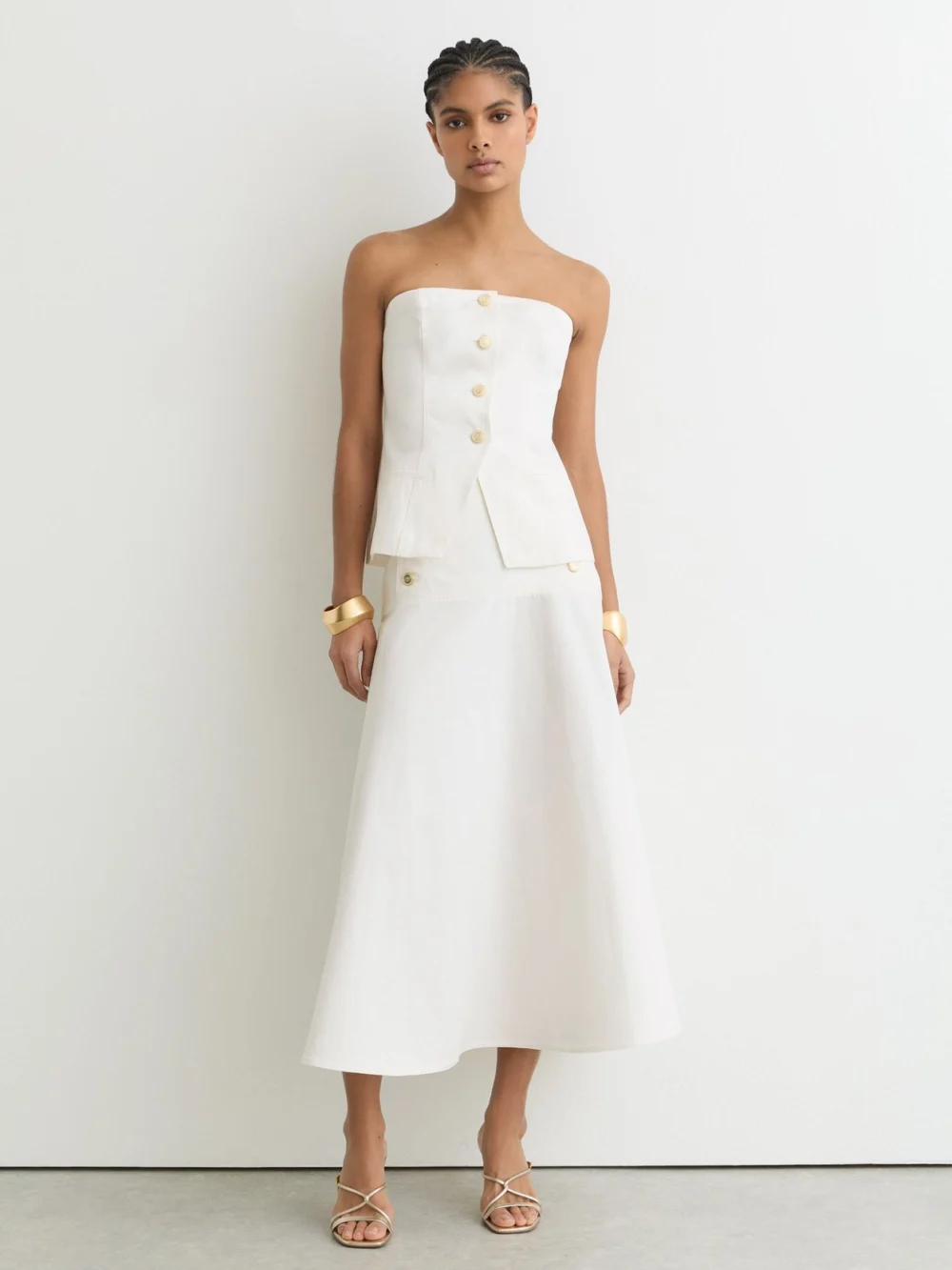 Reiss Strapless Button Waistcoat, view 3