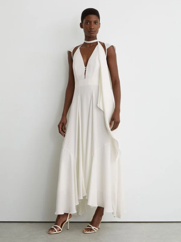 Reiss Strappy Draped Cape Maxi Dress