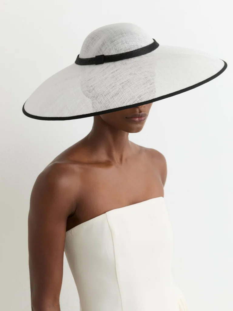 Reiss Straw-effect Wide-brim Hat,