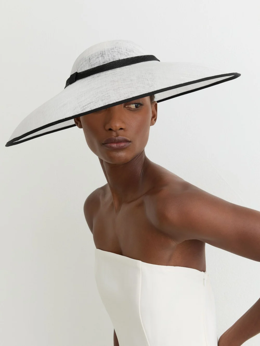 Reiss Straw-effect Wide-brim Hat,, view 4