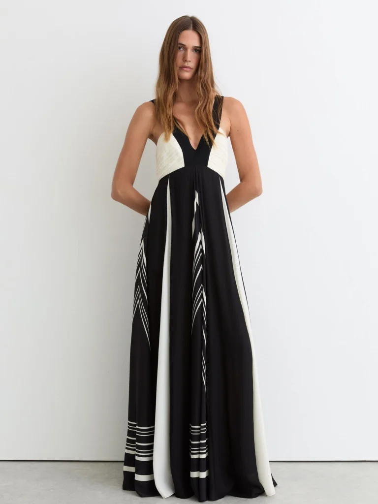 Reiss Tallie Empire-line Printed Maxi Dress, 8