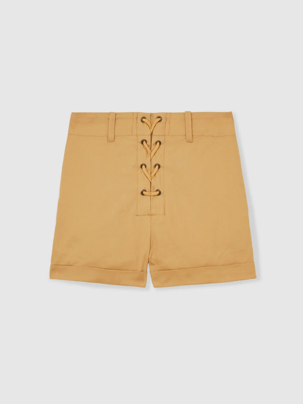 Reiss Tan 4-9 yrs Cotton Lace-up Shorts, view 2