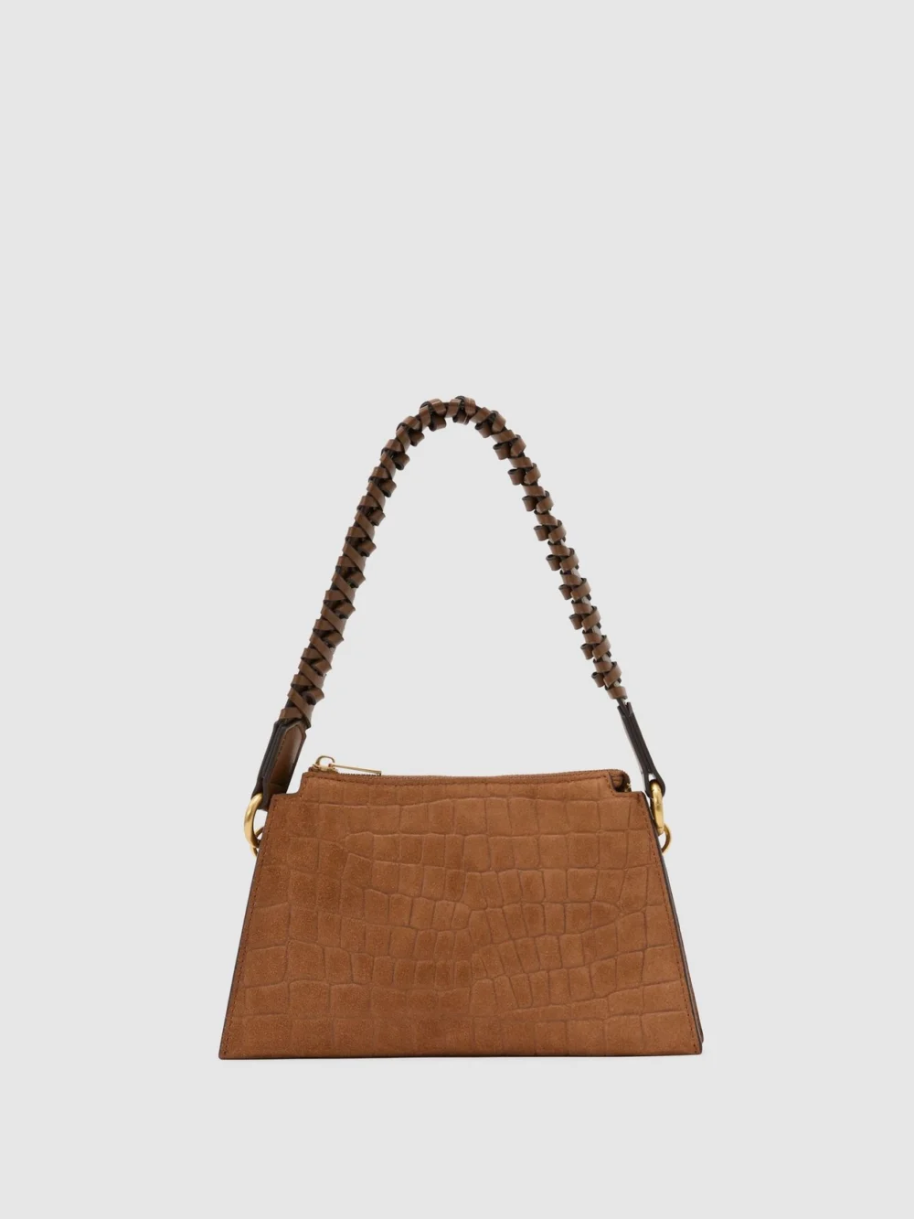 Reiss Tan Embossed Suede and Leather Top-handle Bag,, view 2