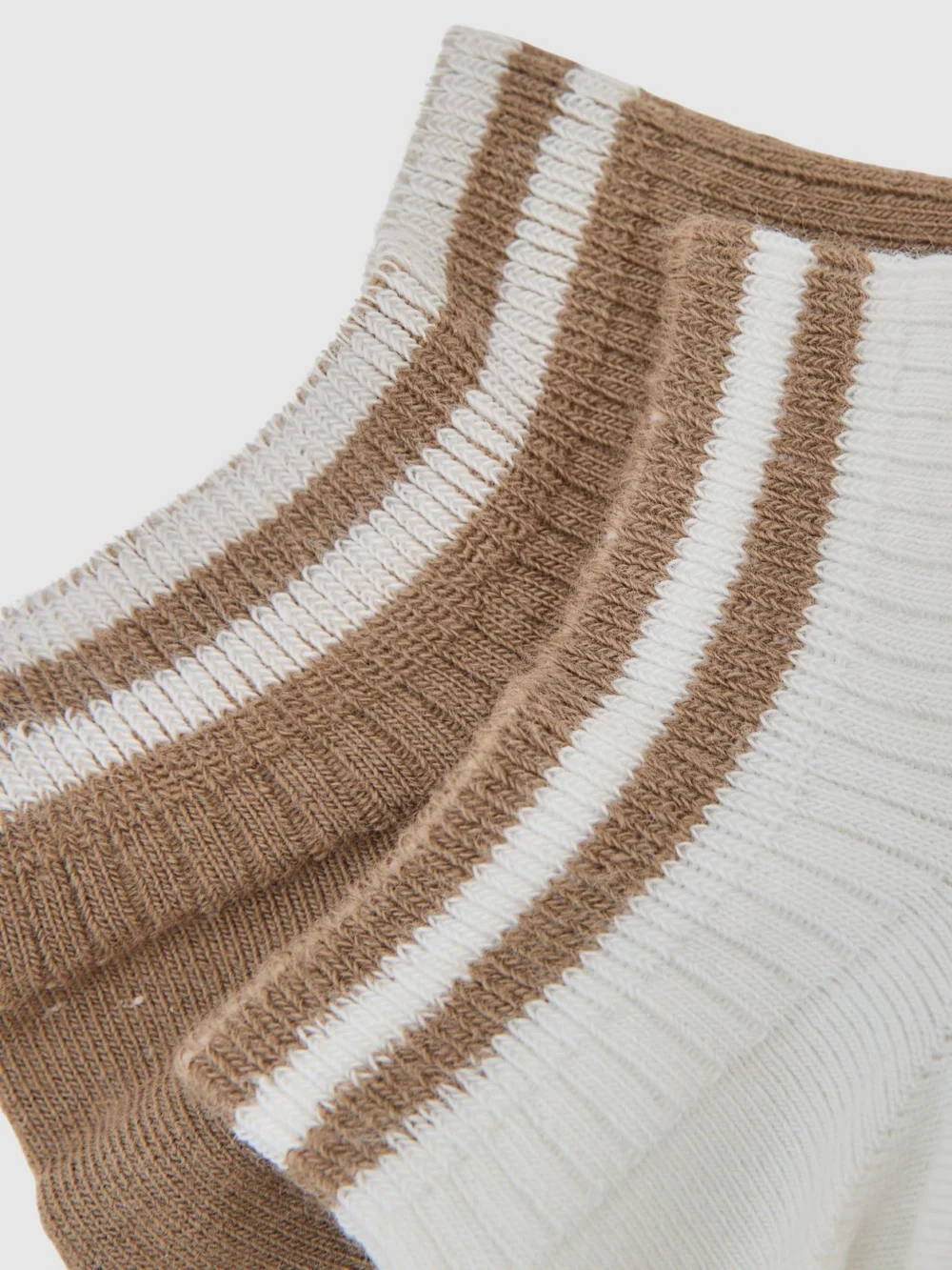 Reiss Taupe & White 2 Pack Cotton-blend Trainer Socks, view 3