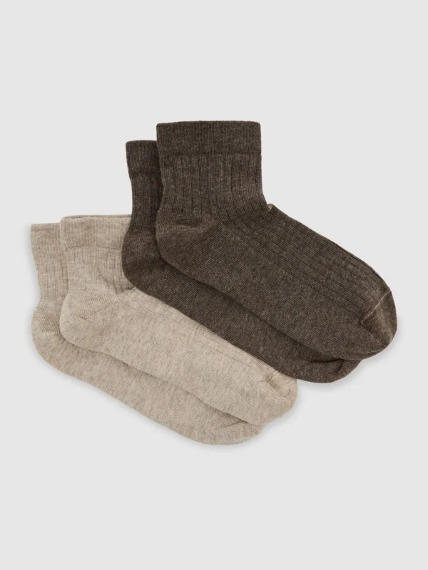 Reiss Taupe Brown 2-Pack Cotton-blend Ribbed Trainer Socks