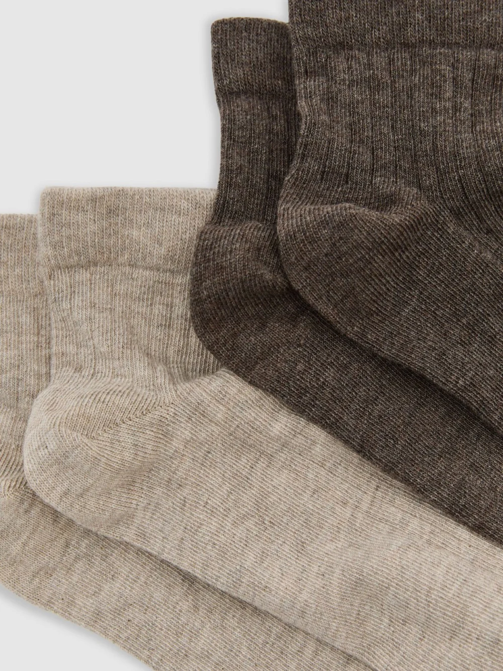 Reiss Taupe Brown 2-Pack Cotton-blend Ribbed Trainer Socks, view 2