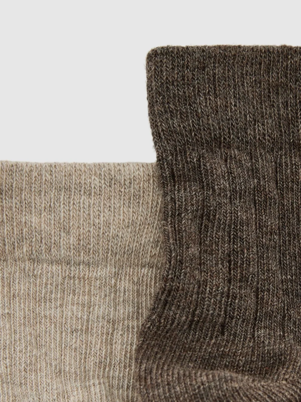 Reiss Taupe Brown 2-Pack Cotton-blend Ribbed Trainer Socks, view 3