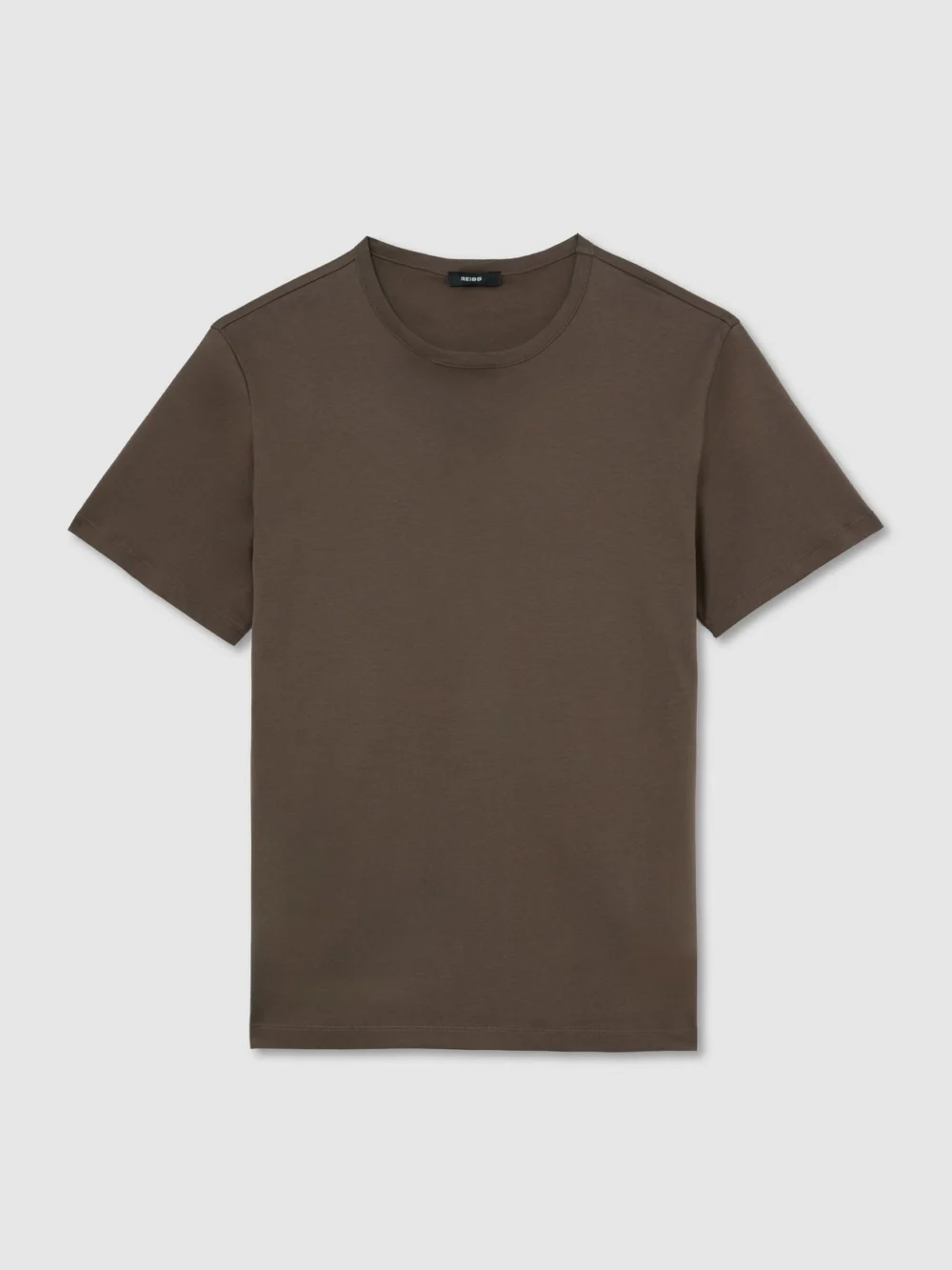 Reiss Taupe Brown Air-water Cotton Tailored-fit T-shirt, view 2