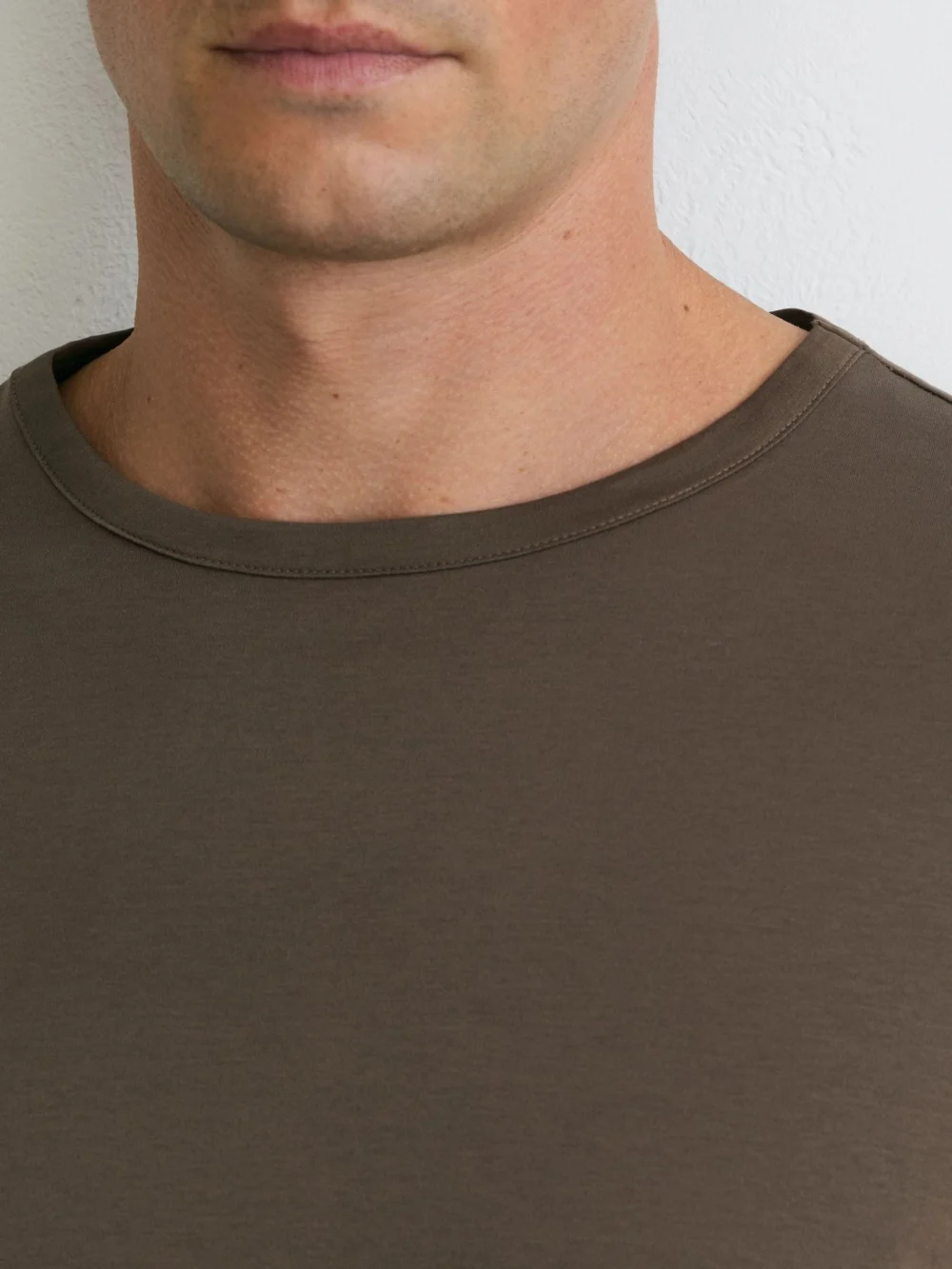 Reiss Taupe Brown Air-water Cotton Tailored-fit T-shirt, view 3