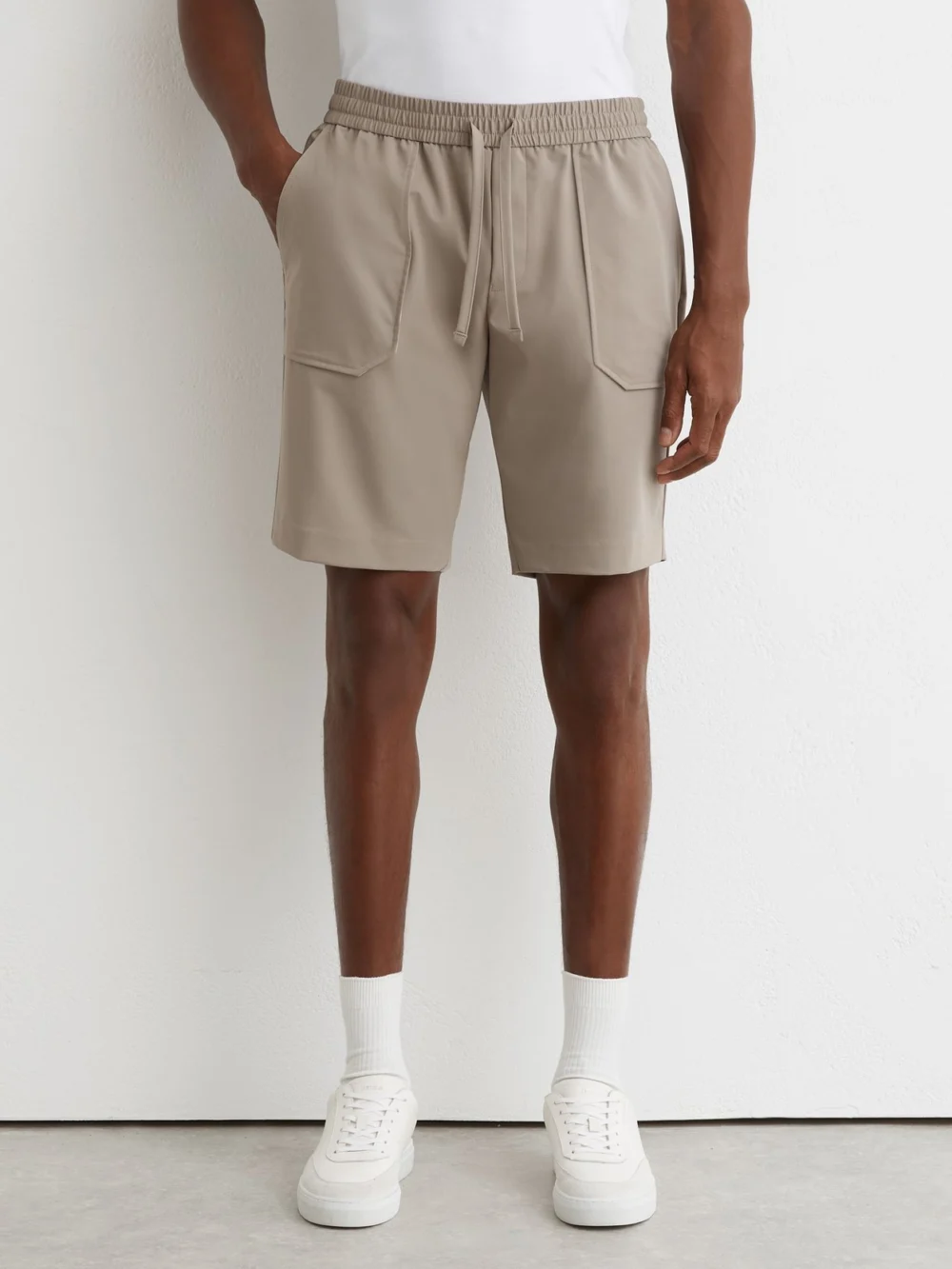 Reiss Taupe Brown Ascend Technical Drawstrings, view 3