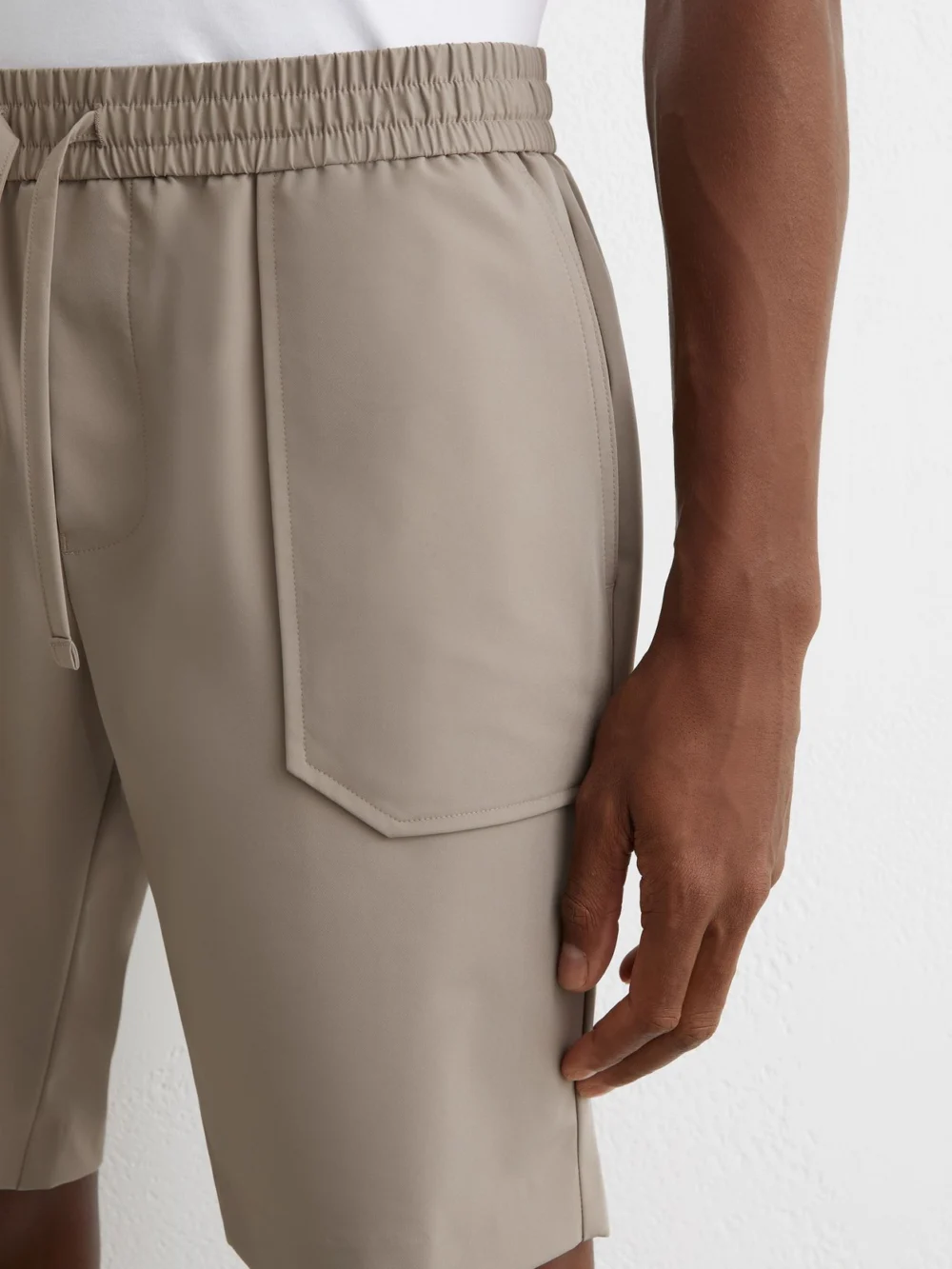 Reiss Taupe Brown Ascend Technical Drawstrings, view 4