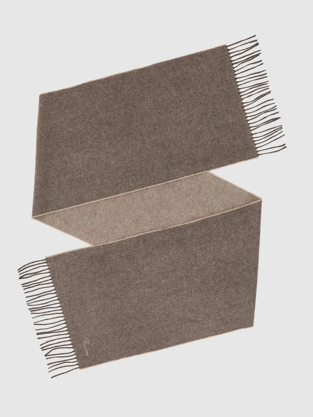 Reiss Taupe Brown Cashmere Blend Scarf,, view 3